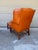 1950s Vintage Chesterfield Georgian Leather Wing Back Button Tufted Chair Ottoman Brass Nailhead For Sale - Image 5 of 16
