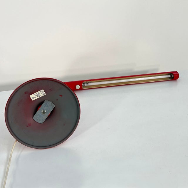 Metal Red Tube Table Lamp by Anders Pehrson for Ateljé Lyktan, 1970s For Sale - Image 7 of 9