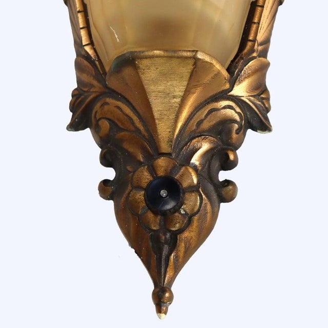 Art Deco 1920s Art Deco Bronze Finish Slip Shade Wall Sconces - Set of 4 For Sale - Image 3 of 8