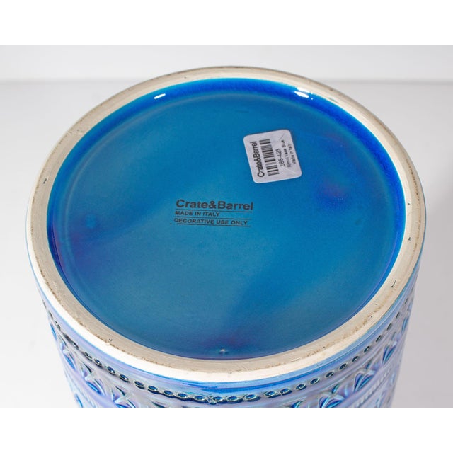 Ceramic Rimini Blue Crate & Barrel Ceramic Vase Designed by Bitossi For Sale - Image 7 of 8