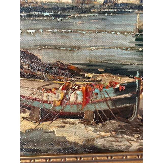 Framed Oil on Canvas Seascape Scene, Late 19th Century For Sale - Image 9 of 9