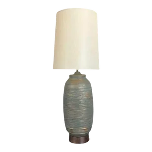 Vintage 1960s Walnut Mid-Century Modern Studio Ceramic Lamp by Phil Barkdoll of Affiliated Craftsman Pottery