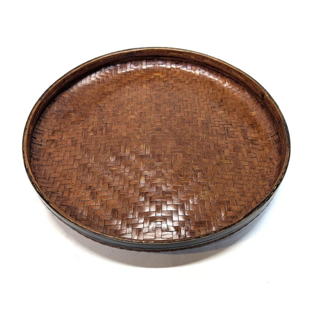 Late 19th Century Antique Chinese Bamboo & Rattan Basket For Sale - Image 5 of 9