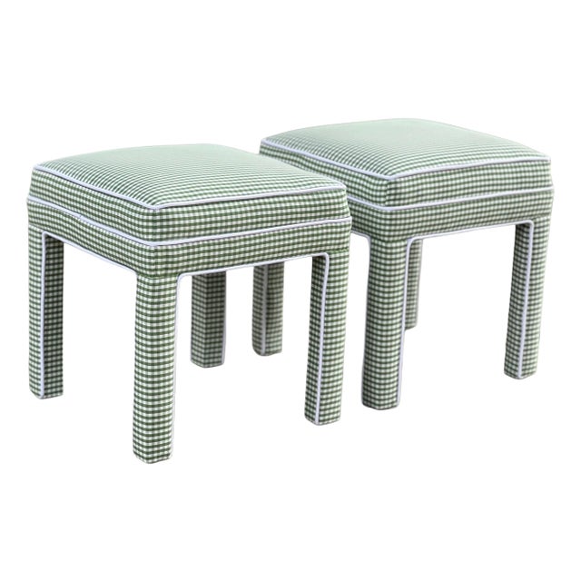 1980s Pair Custom Upholstered Benches/Ottomans For Sale