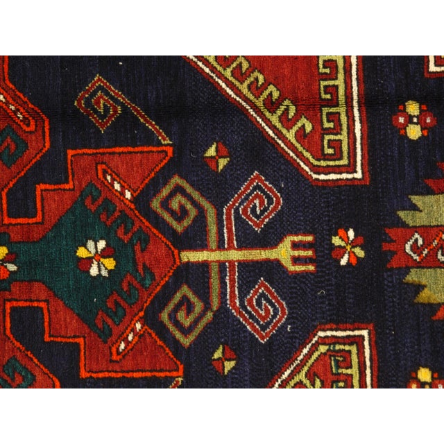 Traditional Late 19th Century Antique Russian Kazak Lambswool Rug - 5′ × 8′ For Sale - Image 3 of 5