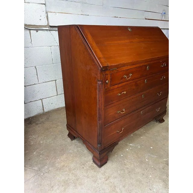 Antique 19th Century Chippendale Style Mahogany Slant Front Desk. For Sale - Image 4 of 9
