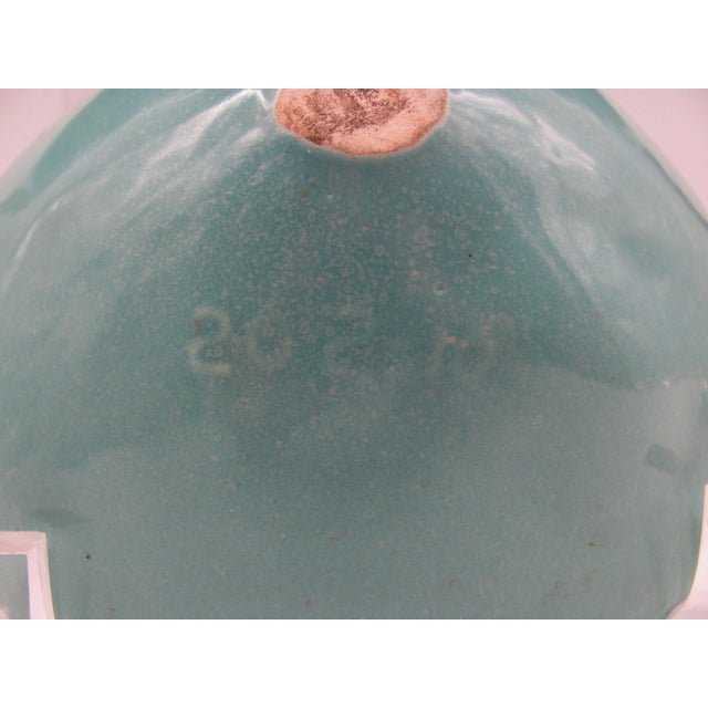 Ceramic 1950s Belle Kogan for Roseville Pottery Keynote Turquoise Blue Tidbit Tray Sputnick Atomic Space Age For Sale - Image 7 of 10