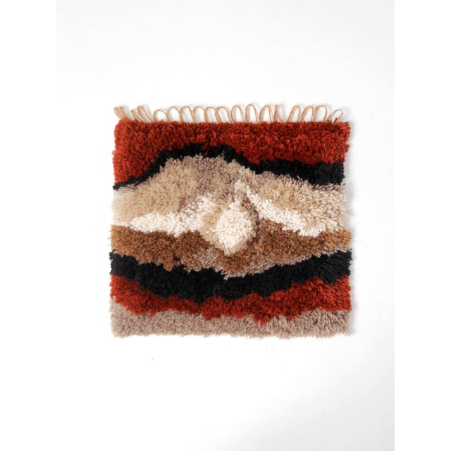 Vintage Abstract Latch Hook Fiber Art Wall Hanging For Sale - Image 12 of 12