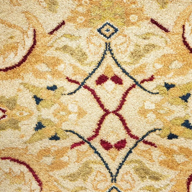 Traditional Mogul Collection Hand-Knotted Area Rug - Ivory 9' 2" x 12' 2" For Sale - Image 3 of 4