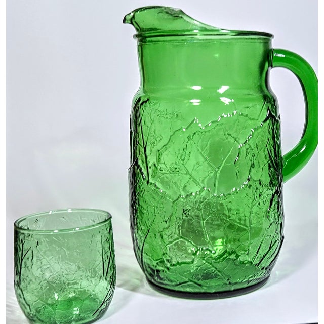 Green Spearmint Leaf Pitcher For Sale - Image 9 of 12