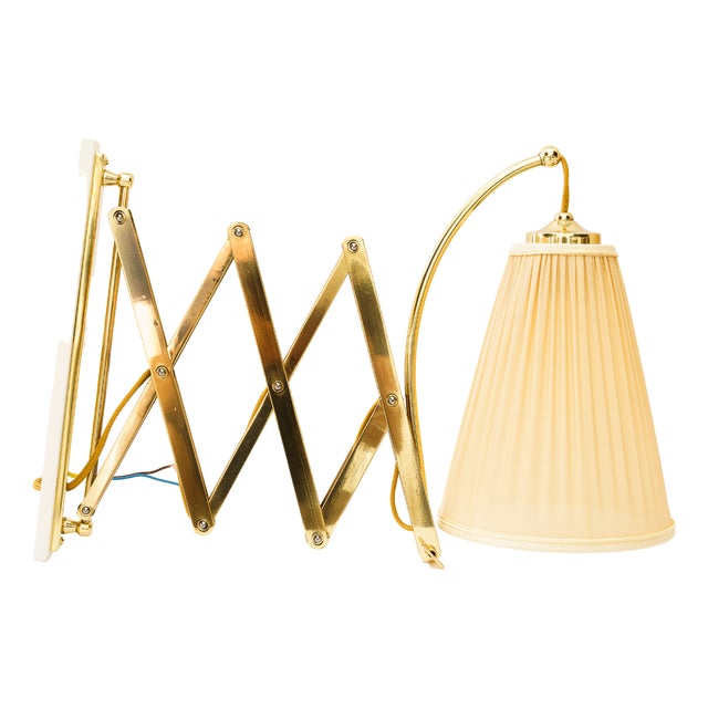 Adjustable Wall Lamp with Fabric Shade, Vienna, 1950s For Sale