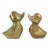 Vintage Mid 20th Century Small Solid Brass Duck Bird Figurine Model - a Pair For Sale