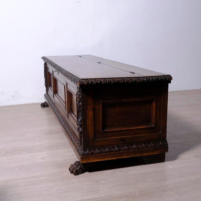 Brown Antique Walnut Chest, Italy, 1900s For Sale - Image 8 of 18