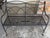 Victorian Vintage Regency-Style Reeded Wrought-Iron Garden Bench With Paw Feet For Sale - Image 3 of 12