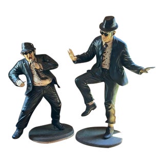 Life-Size, Jake and Elwood Blues Brothers Fiberglass Figures For Sale