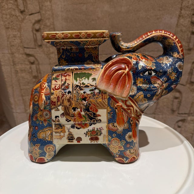 Japanese Porcelain Satsuma Style Elephant Figures For Sale - Image 13 of 18