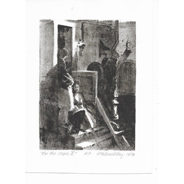 1978 litho by Harry E. Buckley (1930-2010) "On the Steps II," pencil signed, titled and marked as an Artist's Proof....