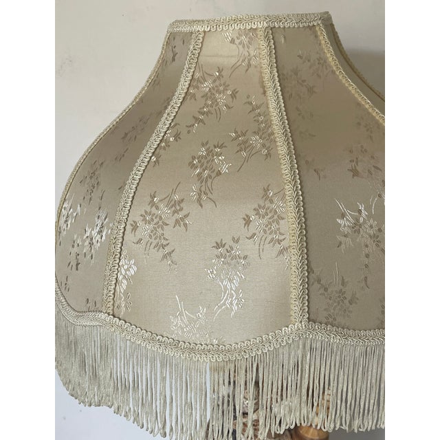 1960s Vintage Victorian Bell Shape Fringed Silk Lamp Shades - a Pair For Sale - Image 5 of 5