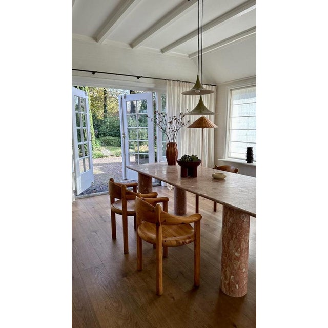 Large Rectangle Dining Table in Coral Portuguese Travertine by My Habitat Design For Sale - Image 6 of 10