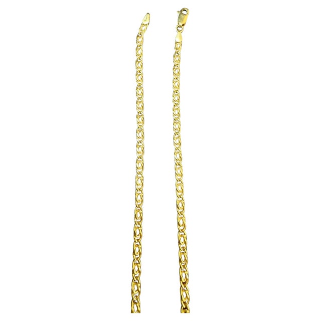 Vintage 18 Karat Yellow Gold 7.4 Gm, Link Chain, 3.22 mm Necklace, 18.5" Long For Sale - Image 17 of 18