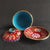 Chinese Vintage Chinese Red Cloisonné Enamel Floral "Three-Piece" Tea Bowl Set For Sale - Image 3 of 6