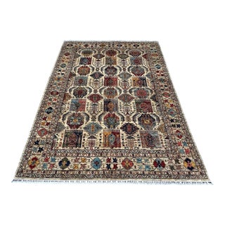 Hand-Knotted Afghan Kazak Wool Area Rug - 9'0" X 11'10 For Sale