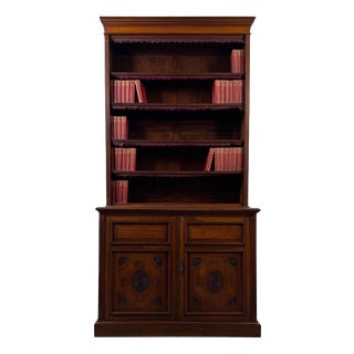 Antique Tall Mahogany Open Bookcase For Sale