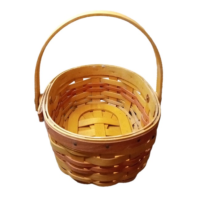 1990s Gorgeous Longaberger Oval Wicker Basket For Sale