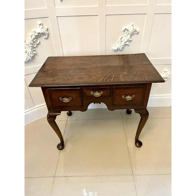 Antique George III Oak Lowboy For Sale - Image 10 of 14