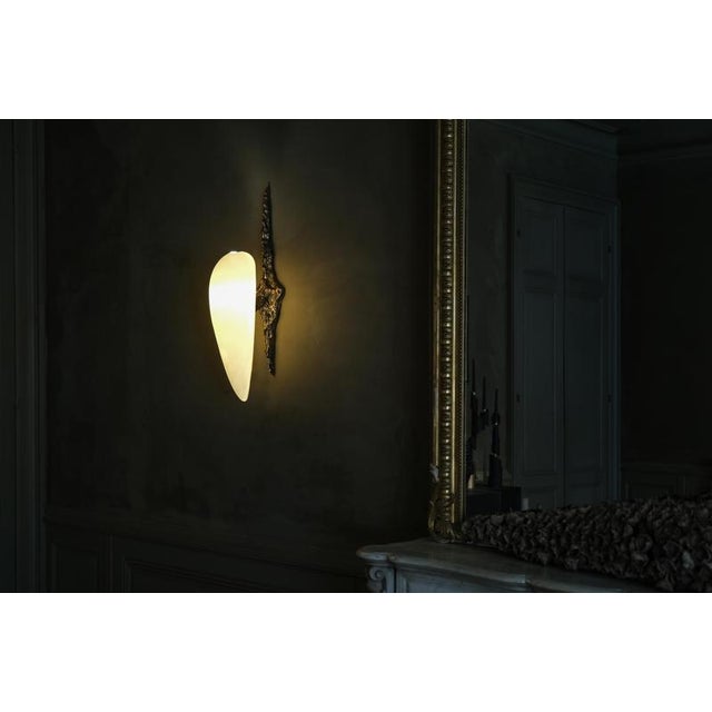 LV-426 Sconce in Patinated Cast Bronze by William Guillon For Sale - Image 4 of 11
