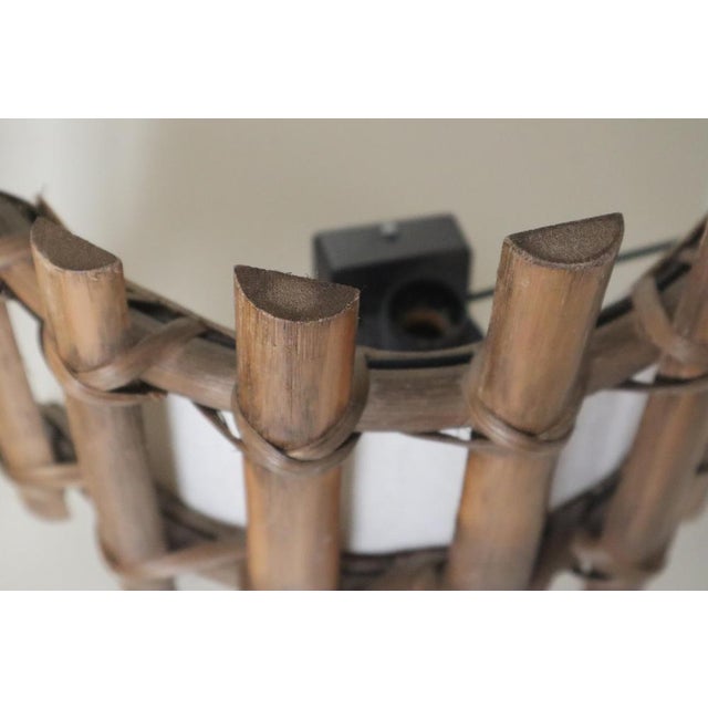 Brown Antique Bamboo Wall Sconces in the style of Louis Sognot, 1960s, Set of 2 For Sale - Image 8 of 16