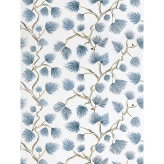 The House of Scalamandré Pignoli Wallcovering, Blue Jay For Sale