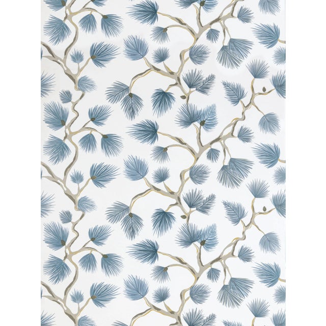 The House of Scalamandré Pignoli Wallcovering, Blue Jay For Sale