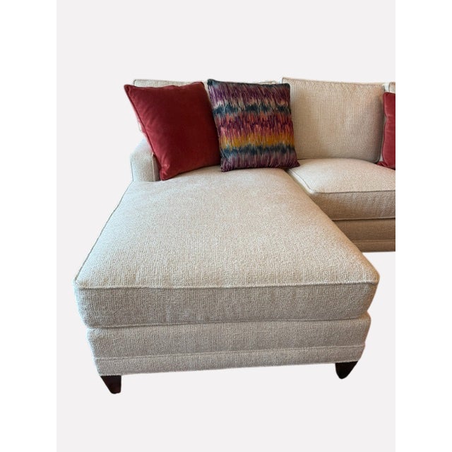 Modern Century Furniture Cornerstone 2-Piece Sectional in Textured Cream With Custom Pillows For Sale - Image 3 of 3