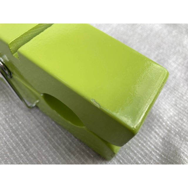 Wood 1990s Oversized Green Pop Art Clothespin For Sale - Image 7 of 12