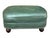 1960s Classic English Style Green Leather Ottoman With Nailhead Trim and Bun Feet For Sale In Los Angeles - Image 6 of 8