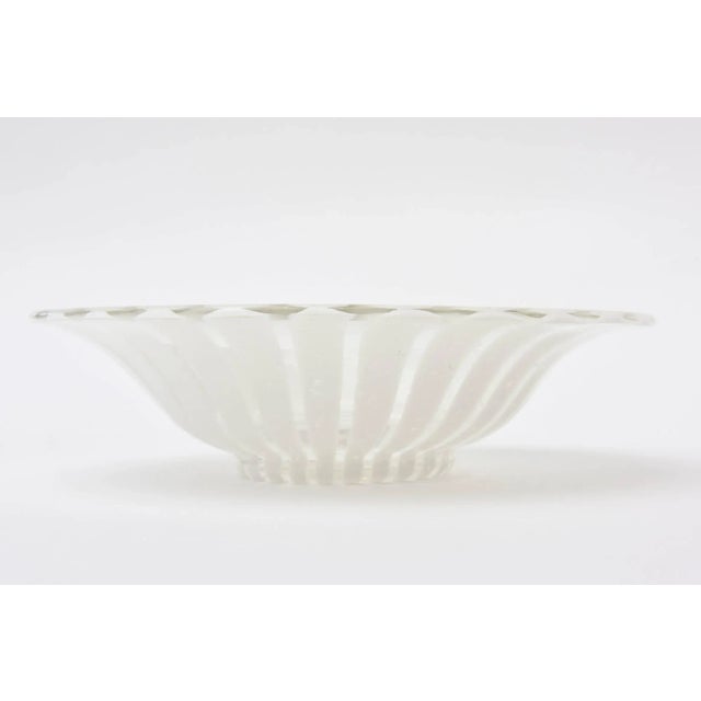 Mid-Century Modern Vintage Murano Veninil Glass Bowl With White Pinwheel Design, 1960's For Sale - Image 3 of 11