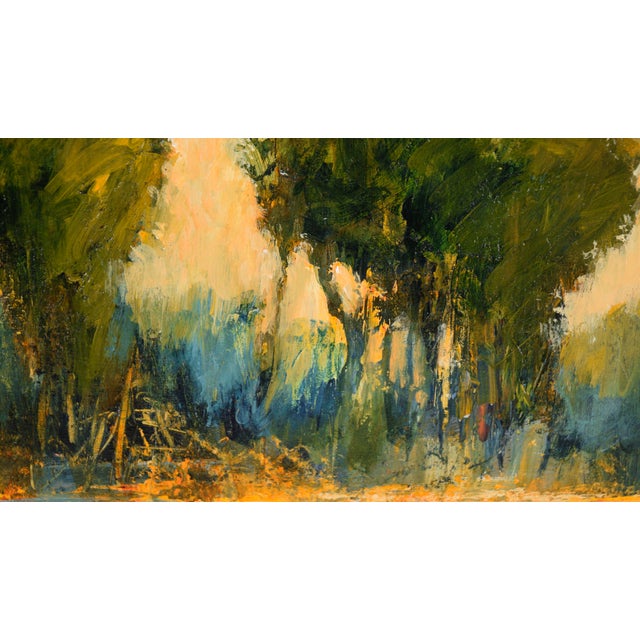 Trees by the Pond at Sunset - Landscape in Acrylic on Artist's Board by Bobbi Doyle-Maher For Sale In Monterey, CA - Image 6 of 8