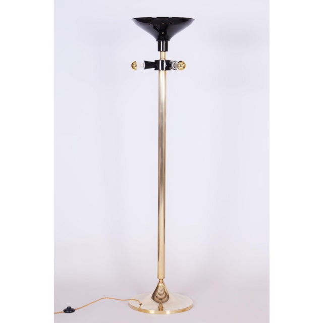 Mid-Century Brass Floor Lamp attributed to Kamenický Šenov, 1960s For Sale - Image 10 of 10