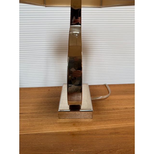 Silver Contemporary Ring Form Table Lamps, Pair For Sale - Image 8 of 12