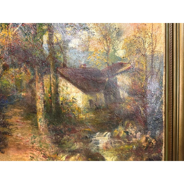 Art Nouveau Art Nouveau Framed Impressionist Landscape Oil Painting by California Artist Count Geza S. De Perhach For Sale - Image 3 of 17