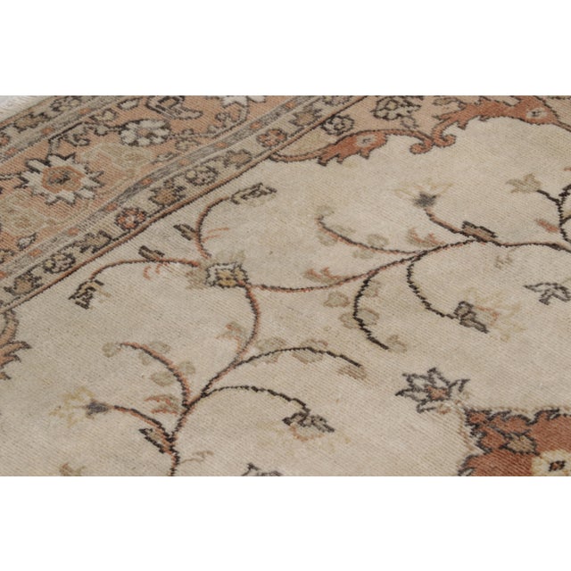 Antique Turkish Hereke Rug, Brown and Beige Floral Medallion - Rug & Kilim For Sale In New York - Image 6 of 9