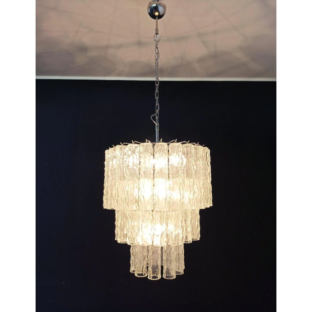 Large 3-Tier Murano Glass Tubular Chandelier, 1980s For Sale - Image 14 of 18