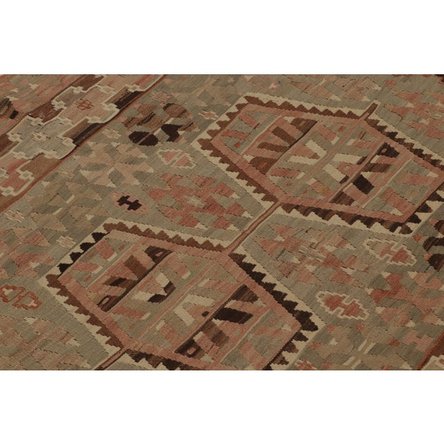 1940s Vintage Esme Beige Blue and Red Wool Kilim Rug by Rug & Kilim For Sale - Image 5 of 8