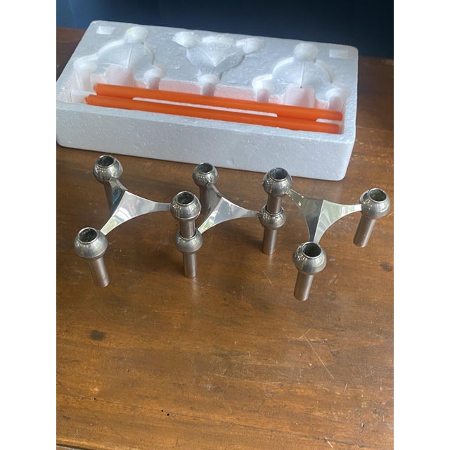 Vintage S22 Candlesticks and Adjustable Candles by Nagel, 1970s, Set of 3 For Sale - Image 3 of 18