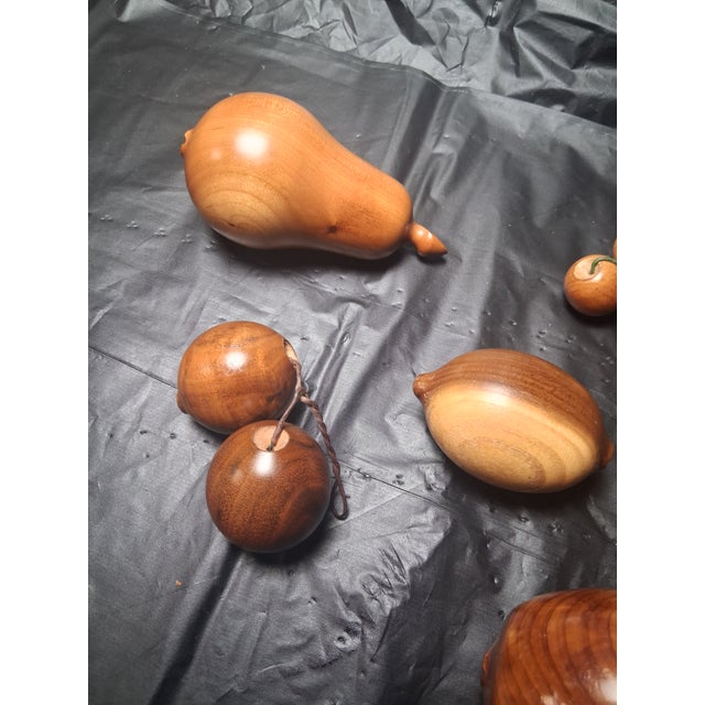 Wood Vintage Wooden Carved Fruit Decor - A Set For Sale - Image 7 of 10