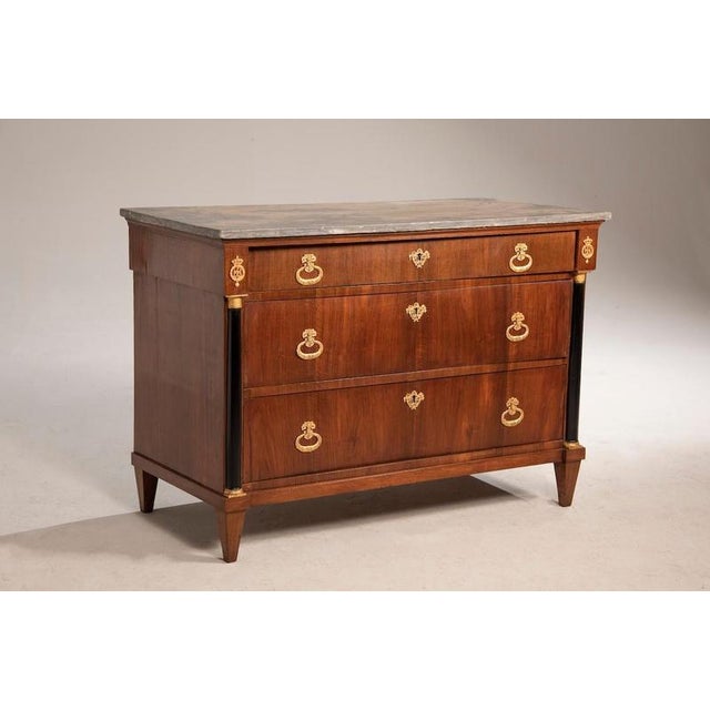 Lombard Empire Chest of Drawers with Marble Top, 1800 For Sale - Image 4 of 18