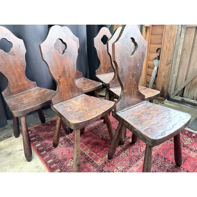 Vintage French Brutalist Mountain Chairs, 1950s, Set of 6 For Sale - Image 4 of 10