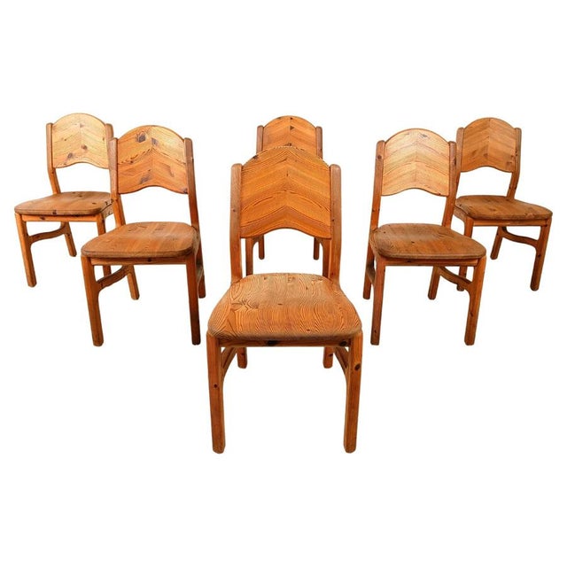 Vintage Pinewood Dining Chairs, 1970s, Set of 6 For Sale - Image 10 of 10