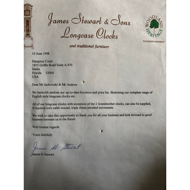 James Stewart & Sons Mahogany Longcase Grandfather Clock Chairish